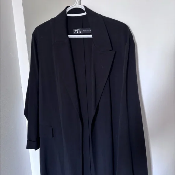 Zara Black Light Trench Jacket - Picture 2 of 6